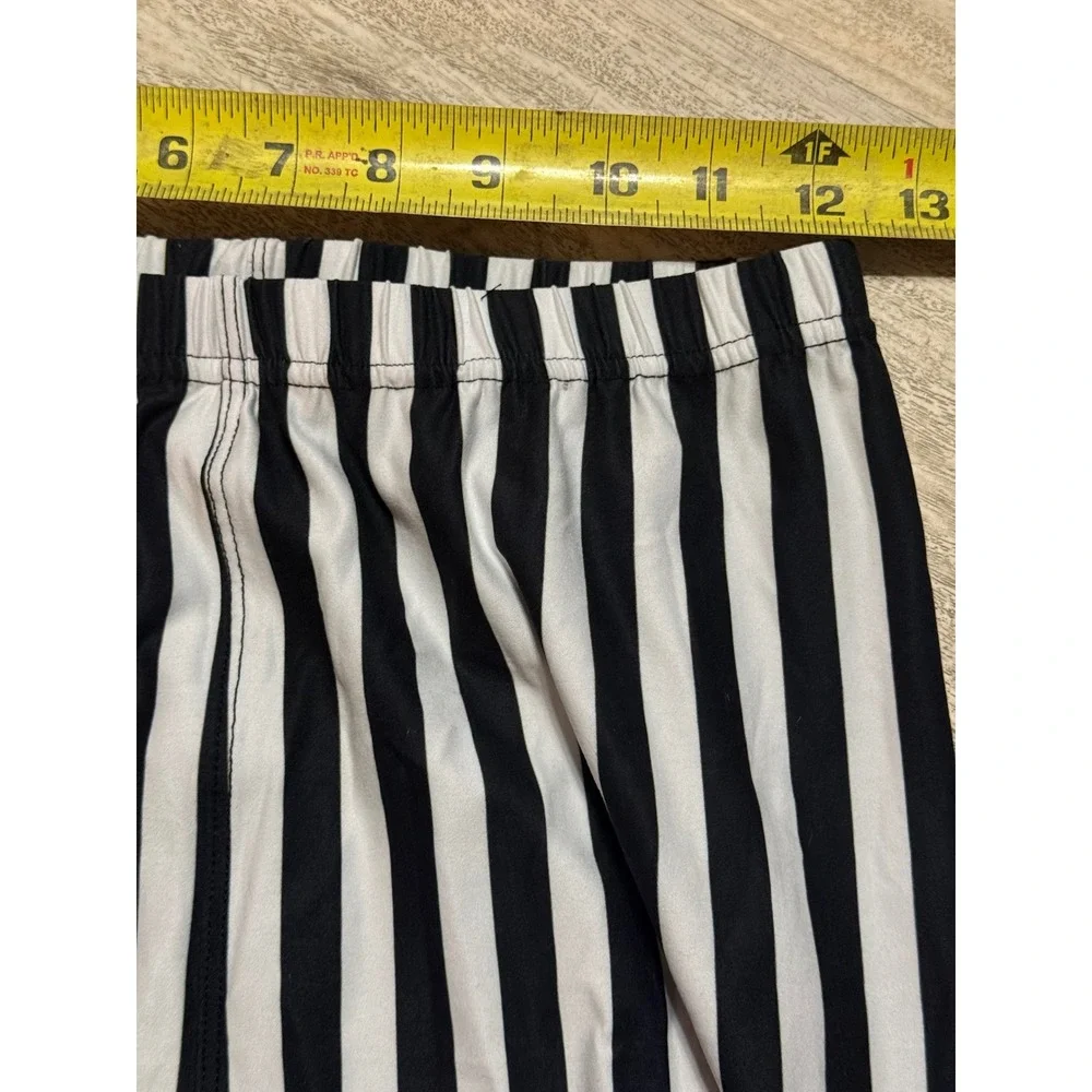 Womens Black White Striped Leggings Pants Boho‎ Casual Size M
